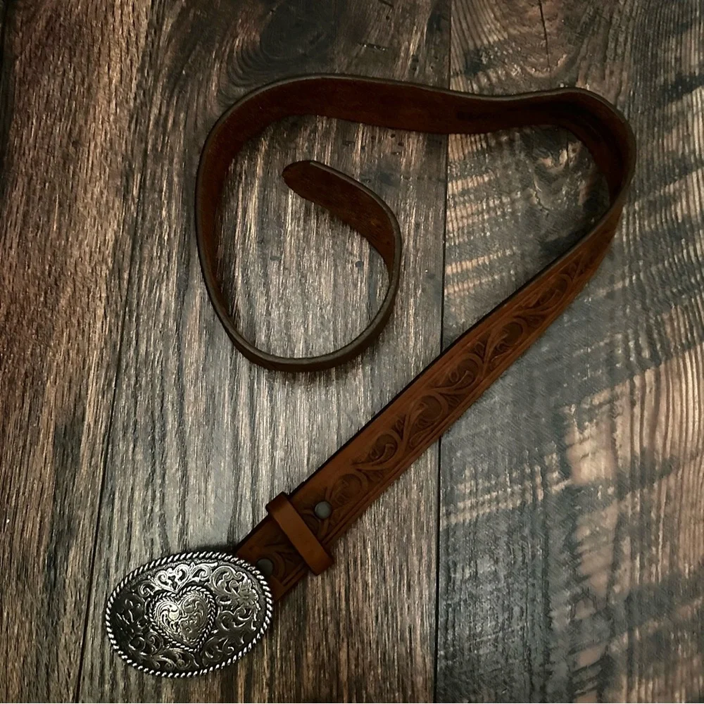 Western | leather heart belt